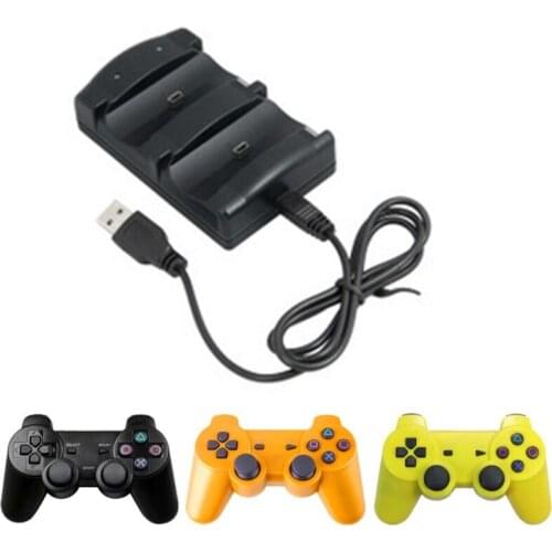 28EA Portable Dual Controller for PS3 Charger Station Fast Charging Dock Dual Controller with Safety Chip with Atmosphere LED