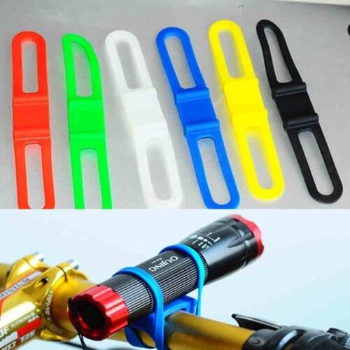 6x Beam Light Tie Strip Mobile Phone Bundle Ourdoor Bicycle Bike Flashlight Mount Holder Red Yellow Blue Green White Black