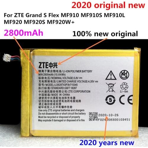 100% Original New 2000mAh LI3820T43P3h715345 Battery For ZTE Grand S Flex MF910 MF910S MF910L MF920 MF920S MF920W+ Battery
