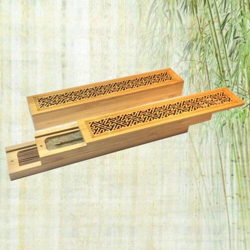 Bamboo Incense Burners With Double Drawer Llying Stick Storage Box Portable Hollow Incense Box New Model 1pc High Quality