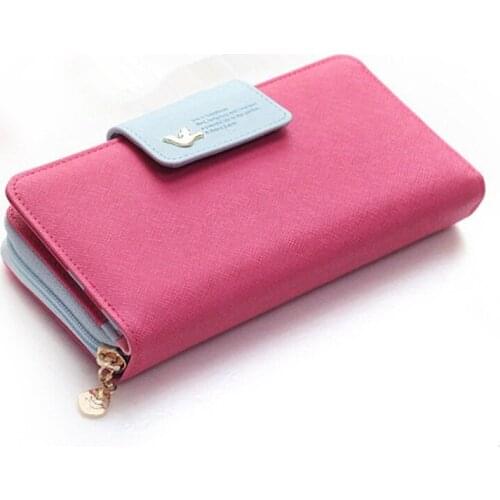 Large Capacity Women Long Slim Wallet Female Coin Purse Leather Zipper Clutch Lady Handbag 100PCS/lot