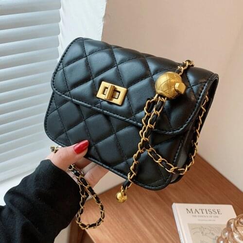 Brand Female Messenger Bags Luxury Handbags Women Bags Designer Bolsa Vintage Leather Shoulder Bag Solid Chains Ladies Flap Bag