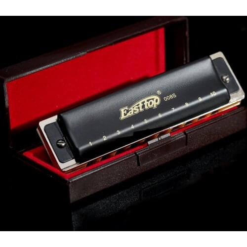 Bruce harmonica008s Paddy scale 10 hole blues harmonica adult student playing Easttop advanced playing harmonica (plastic boxed