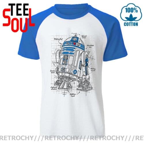 Space Robot R2-D2 Print Mens T-Shirts New Death War Clothing Fashion Droid Robot Project Tshirt Harajuku Space Wars Tee Shirt
