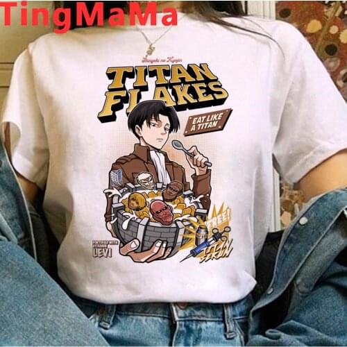 Hot Japanese Anime Attack on Titan T Shirt Women Kawaii Harajuku Cartoon Titans Attack Shingeki No Kyojin Graphic Tees Female