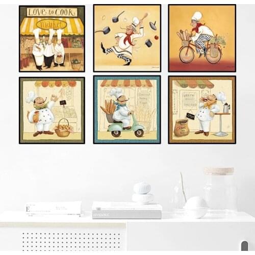 Good Food Good Life Cafe Restaurant Wall Picture Cute Cook Canvas Painting Kitchen Poster Prints Cooker Canvas Painting