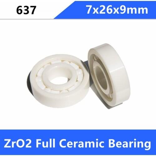 4/10pcs 637 full Ceramic ball bearing 7x26x9 mm Zirconia ZrO2 ceramic ball bearings 7*26*9mm