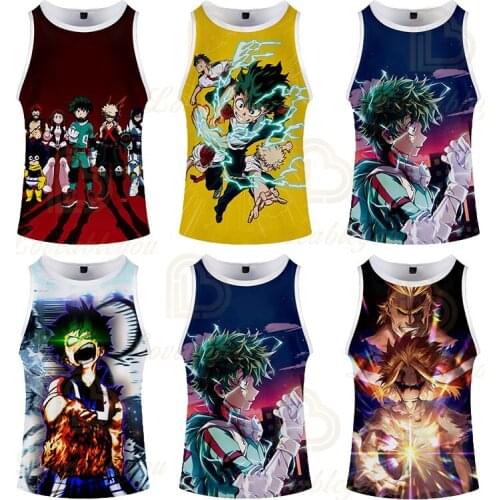 MY HERO ONES JUSTICE Sleeveless Shirts Tank Top Fitness Summer Shirts Mens Women Singlet Bodybuilding Vest Tops