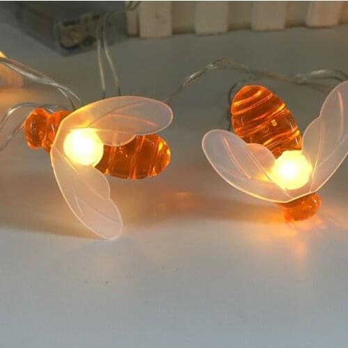 3m 20Leds Cute Honey Bee LED String Light Garland Fairy Lights Christmas Decorations For Home Outdoor Wedding 2021 Navidad Decor