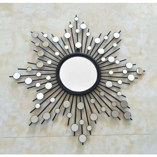 European-style Living Room Background Wall Decoration Mirror Ironwork Dining Room Wall Hanging Mirror Bathroom Mirror