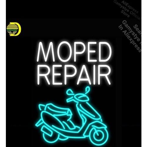 Neon Sign Moped Repair Motor handmade neon Signs Glass Neon Lichtbak enseigne lumineuse Letrero Neon Iconic Sign Pet Shop Sign