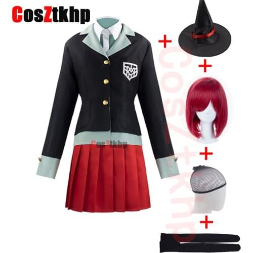 2021 NEW Anime Halloween Carnival Student Uniform Cosplay Red Wig Red Contact LensDanganronpa Yumeno Himiko Full Cosplay Costume