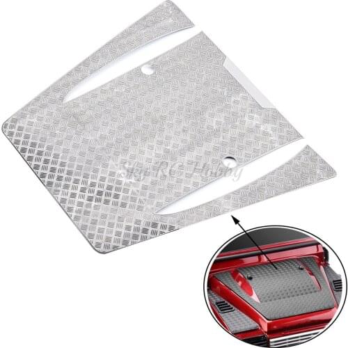 NEW Central Skid Plate Hood Metal Decorative Sheet of the Hood for TRAXXAS TRX4 TRX-4 Defender Silver / Black