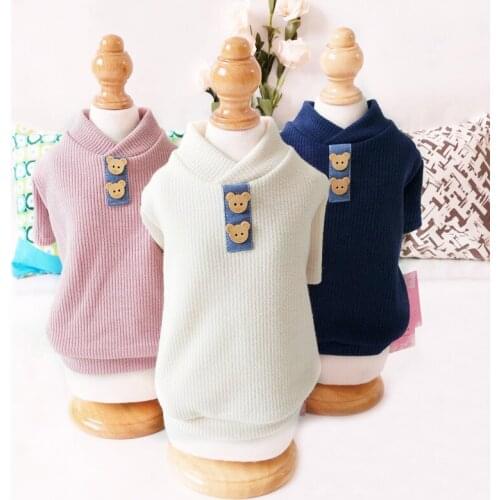 Solid Color Dog Tshirt Elastic Sweater For Small Dogs Winter Dog Clothes Ropa Perro Pugs Hoodies Puppy Dogs Sweatershirt 10E