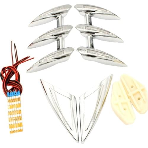 1 Set Motorcycle Front Fender Side Trim w/ Light for Honda GL1800 01-17 Acc