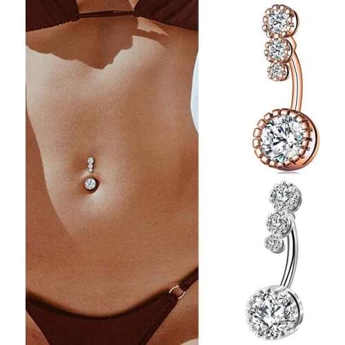 Hot 1pc Navel Belly Button Rings Belly Piercing Crystal Surgical Steel Body Jewelry Barbell Women Accessories