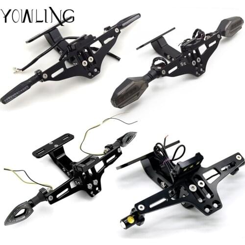 Motorcycle Adjustable License Number Plate Turn Signal Light Holder Bracket For Kawasaki Z750 Z 750 2008-2011 2009 2010 Z750