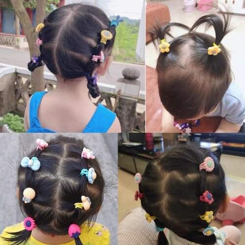 40Pcs/Lot Girls Hair Accessories Gift Box Elastic Hair Bands Flower Hair Rope Bows New Headband Cute Hair Bands for Princess