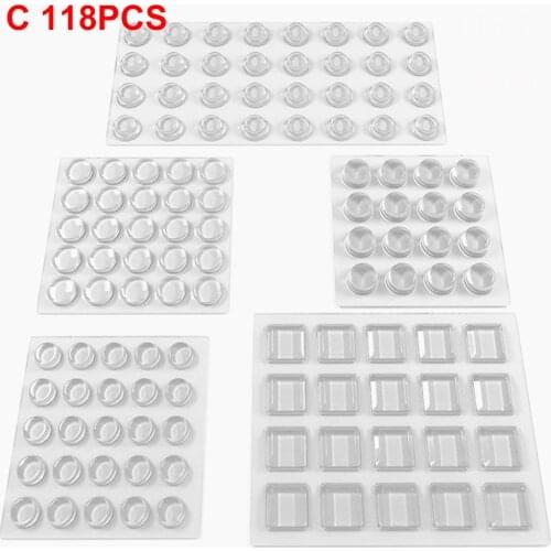 118PCS Self Adhesive Silicone Rubber Damper Buffer Cabinet Bumpers Furniture Pads Cushion Protective Hardware