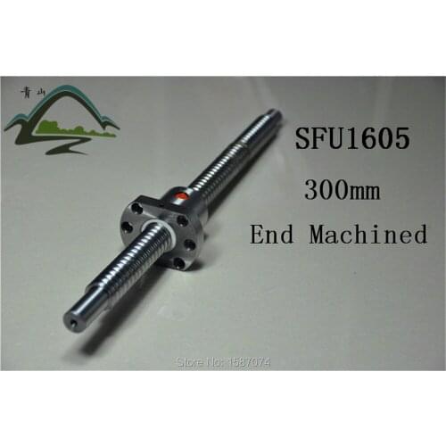 BallScrew 1605 C7 SFU1605 Length300mm Rolled Ball screw with single Ballnut for CNC parts BK/BF12 standard end machined