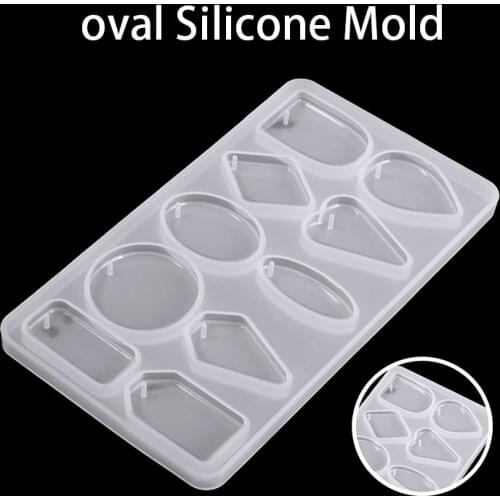 Silicone Pendant Casting Mold Mirror Drop Gel Epoxy Resin Mold For DIY Jewelry Necklace Pendant Making Geometric Shape