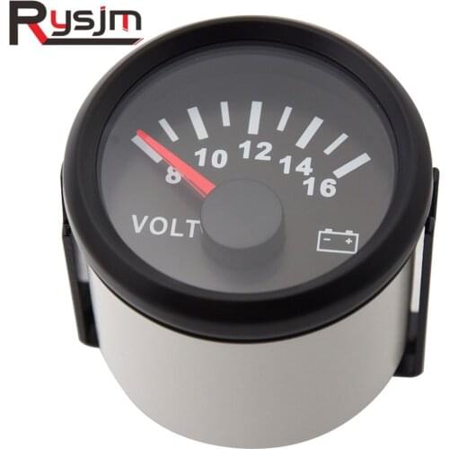Yacht Voltmeter 2 Inch 52mm Car Ammeter 12 volt 8-16V 16-32V Gauge Volt Meter for Boat Truck ATV AMP Meter voltimetro coche
