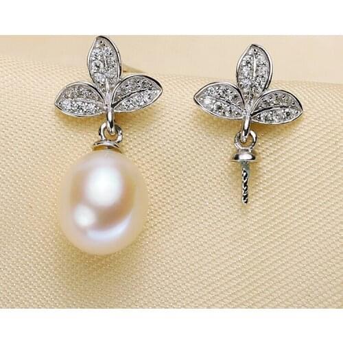 Beautiful Earrings Mounts Findings, Earrings Settings Jewelry Stud Earrings Accessories for Pearls, Jade, Corals Beads Stones