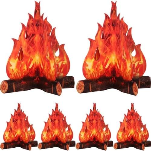 Funny 3D Flame Cardboard Artificial Paper Fire Festive Supplies Fake Flame Ornament Easter Christmas Fire Pile Party Decor