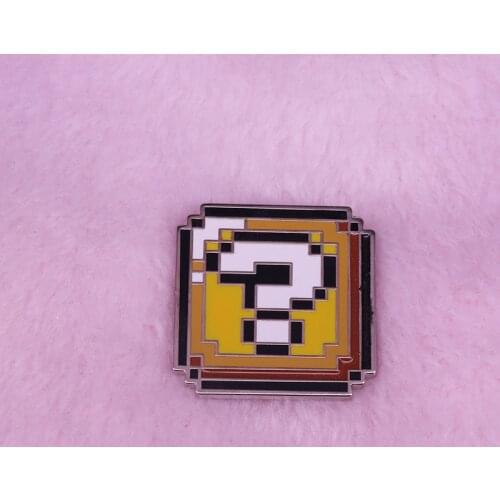 Mystery box - Super World block badge retro themed video game jewelry
