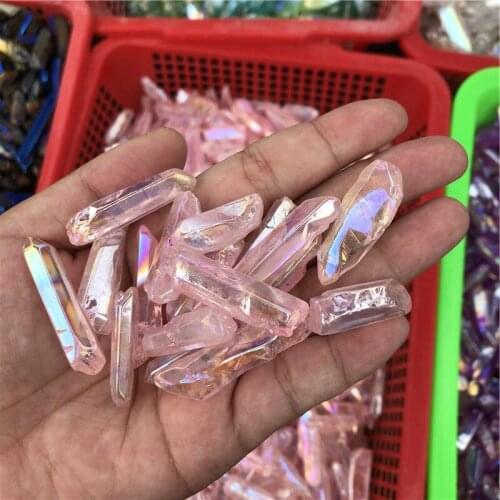 1/2lb Angel Aura Rose Quartz Crystal Point Crystal Wand Quartz For Decoration