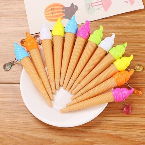 1pc Cartoon Ice Cream Gel Pen Cute Student Creative Stationery Kawaii Black Water Pen Child Student Office School Supplies Pen