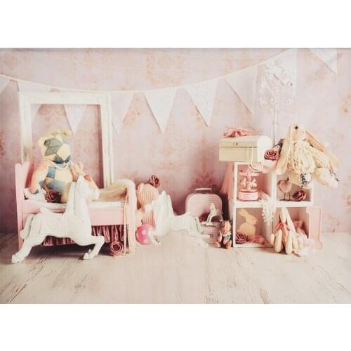 2.1x1.5m Photography Background Portrait Backdrops Pink Style Photo Studio Props for Baby Girl Portrait Photos Party Decoration