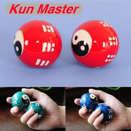 2Pcs Chinese Cloisonne Exercise Stress Ball Hand Wrist Baoding Ball Health Exercise Therapy Hand Massage Ball Three Colors