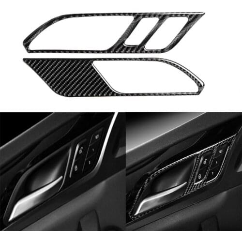 4Pcs Anti-peel Frame Sticker Carbon Fiber Adhesive Inner Door Handle Panel Decor Sticker for BMW G01 G02 X3 X4 Series Left Driv