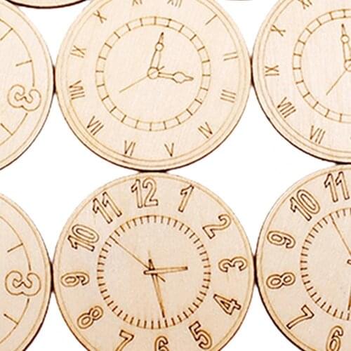 8Pcs/Set Wood Crafts Chip DIY Round Solid Color Stylish Creative Durable Wooden Chip Home Decoration Signs