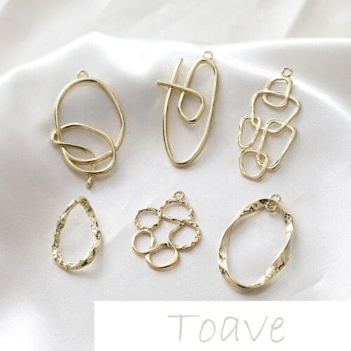 Alloy Irregular Lines Abstract Oval Pendant Earrings Material Accessories Handmade Accessories