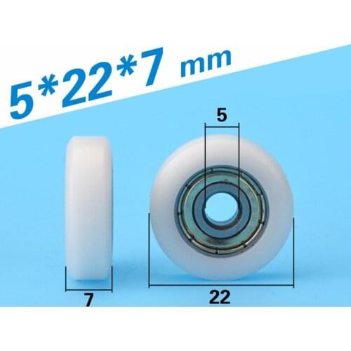 Free Shipiing 10pcs 625zz bearing coated with POM roller wheel Flat type plastic roller wheel