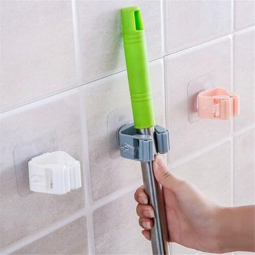 Mop and Broom Holder Mop Organizer Storage Rack Kitchen Tool Hanger Folding Rack Metal Tools Behind Doors/On Walls Punch-free