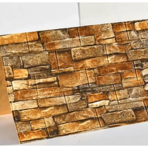 Home Wall Decor Retro 3D Brick Wall Stickers Bar Bar Restaurant Living Room Wall Decor DIY Self-adhesive Waterproof Wallpaper