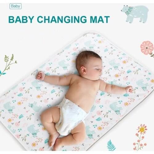Cotton Baby Care Waterproof Mattress Reusable Fashionable Printing Breathable Floor Game Changing Pad Childrens Diaper Mats
