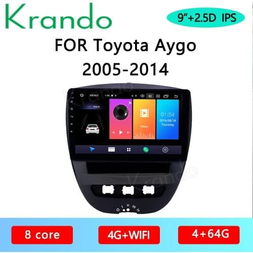 Krando Android 10.0 9" for Toyota Aygo 2005-2014 car radio player gps navigation multimedia system