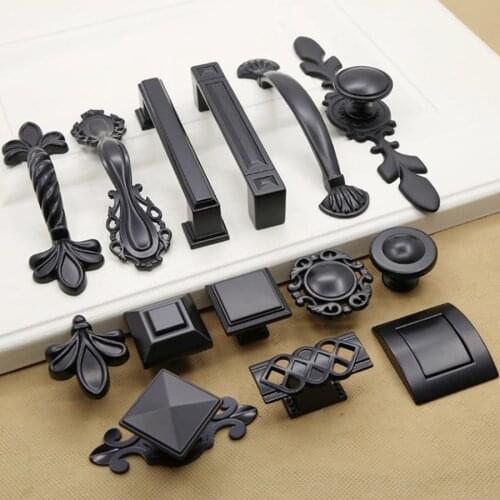 LCH American Style Piano Black Hardware Cabinet Knob Garden Hardware Door Pull Furniture Handles