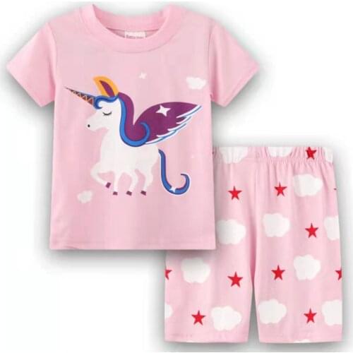Summer Children Pajamas Half sleeve Cartoon Kids Sleepwear Baby Boy Clothes Sleep Suits 2pcs Cotton Child Pyjamas Girl Nightwear