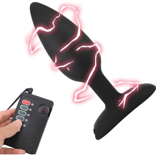 Prostate Massager Anus Dilator Shock Butt Plug Adult Toy Sex Toys For Men Women Sex Toy Electric Shock Anal Plug Silicone