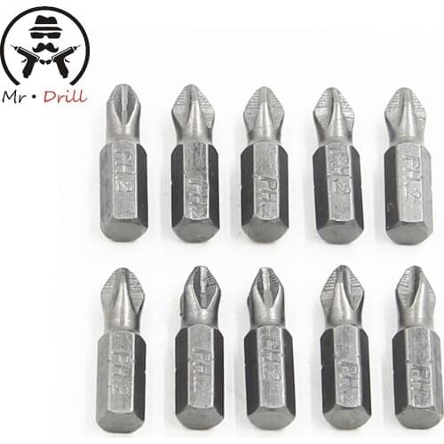10pcs Bits Set S2 Steel PH2 25mm Screwdriver bit Head Set Torx Hex Tri-Wing Spanner Cross-head Bits non-slip set