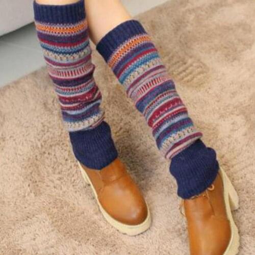 2020 Newly Design Women Winter Warm Leg Warmers Wool Knitting High Knee Socks Boot Cuffs Fashion Girls Gift Gaiters