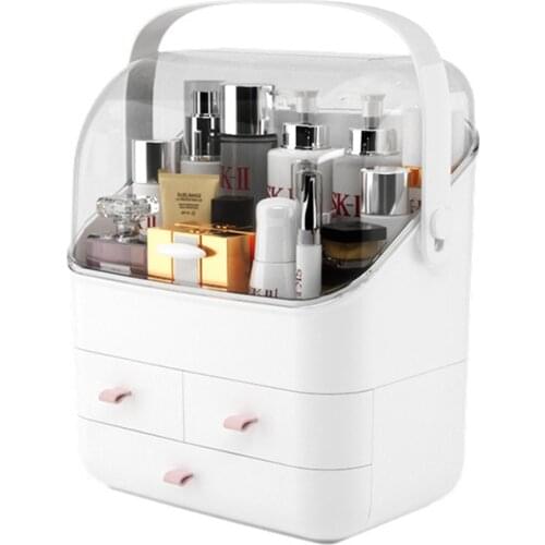 Makeup Organizer Modern Cosmetic Organizer Makeup Storage Holder Display Make up Caddy Shelf Organization Boxes Case Dustproof
