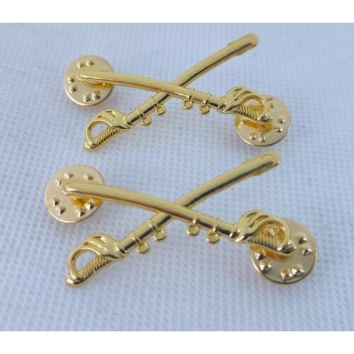 PAIR U. S. Army Cavalry Officer Collar BADGE PIN Device