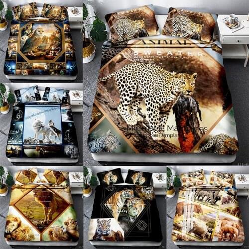 European Style Duvet Cover Animal Film Television 2/3 Piece Quilt Cover 3D Animal World Printing Bedding Set With Pillowcase