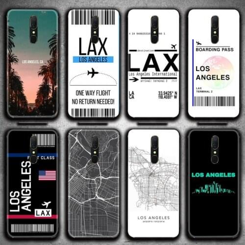 Travel Los Angeles California plane ticket Phone Case For Oppo A5 A9 2020 Reno2 z Renoace 3pro A73S A71 F11